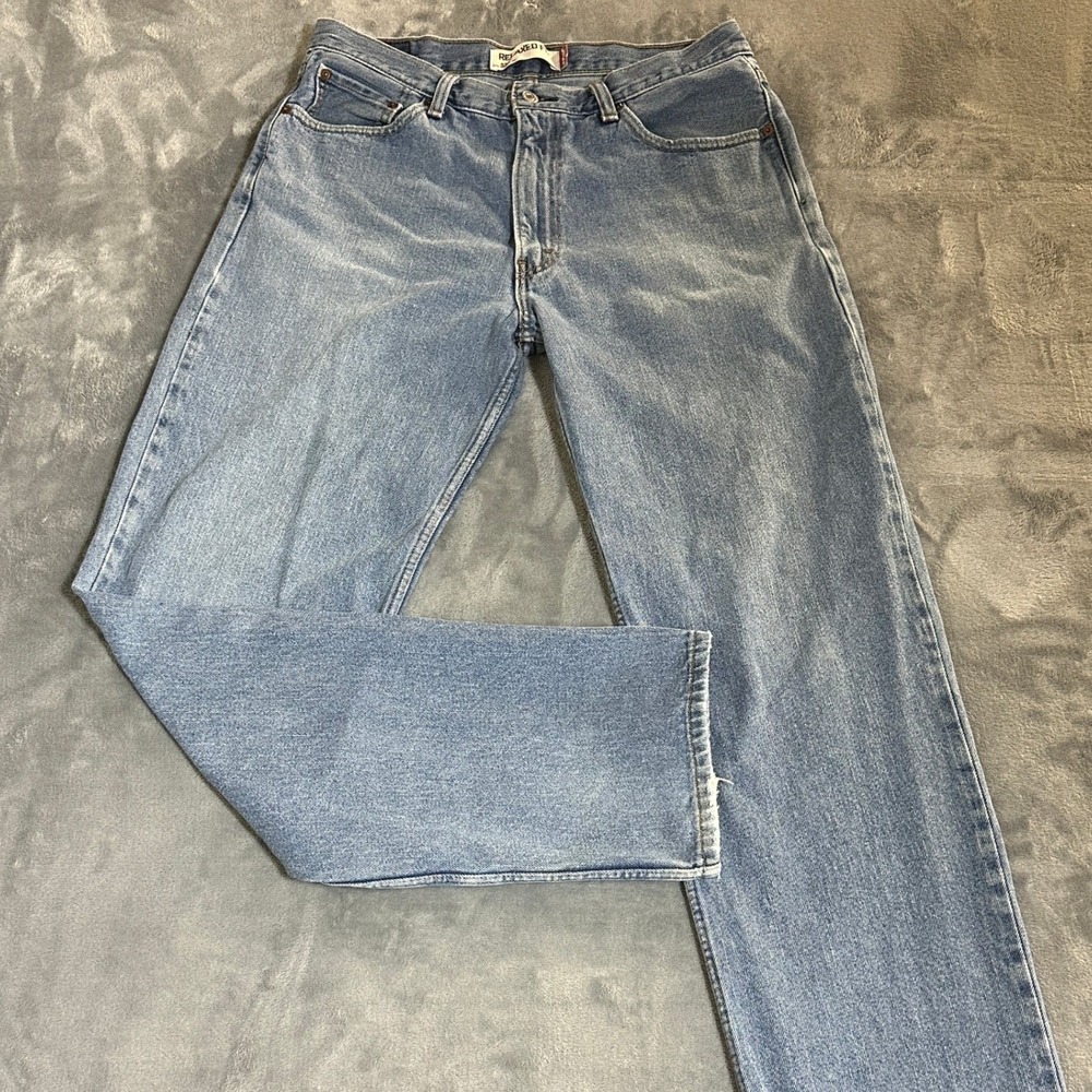 Levis 550 Relaxed Fit Light Wash Denim Jeans Mens 36x36 Cotton Blue